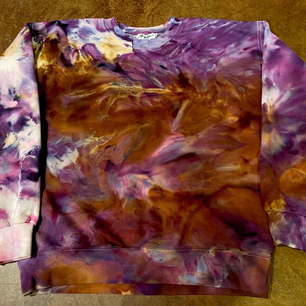 Anna Joyce Large Hand-Dyed Tiger’s Eye Sweatshirt EUC